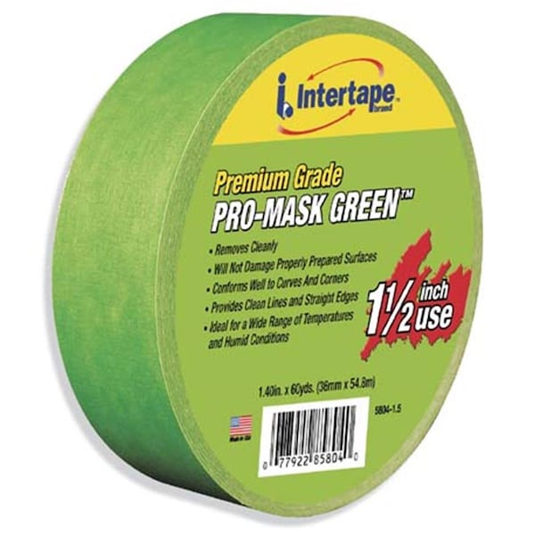 Whole-In-One 1-.50in. Premium Grade Pro-Mask Green Paintersft. Tape 5804-1.5 WH3546952 - main